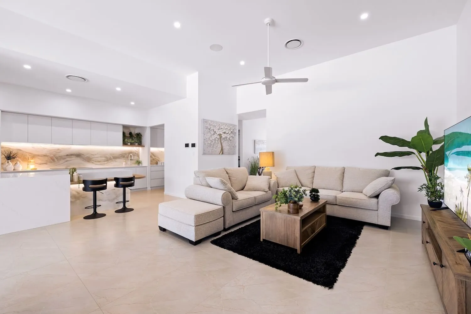 Open-plan living area: The Hide Away at Little Mountain